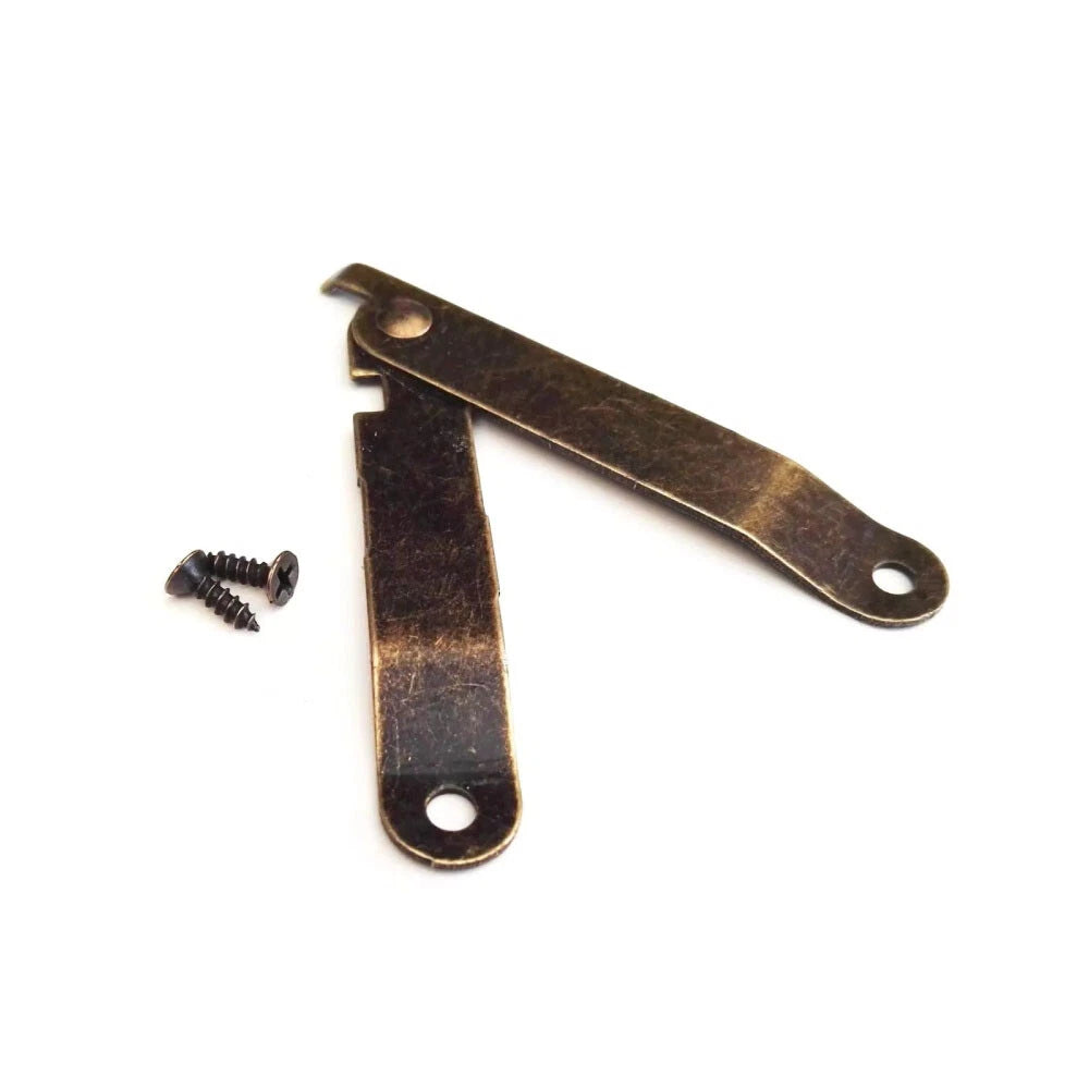 2Pcs Lid Support Hinge for Cabinet Jewelry Chest (Antique)