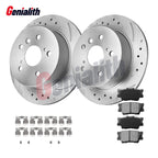 Rear Solid Brake Rotors & Pads Kit for Toyota Camry Avalon Lexus ES350 (5LUG)