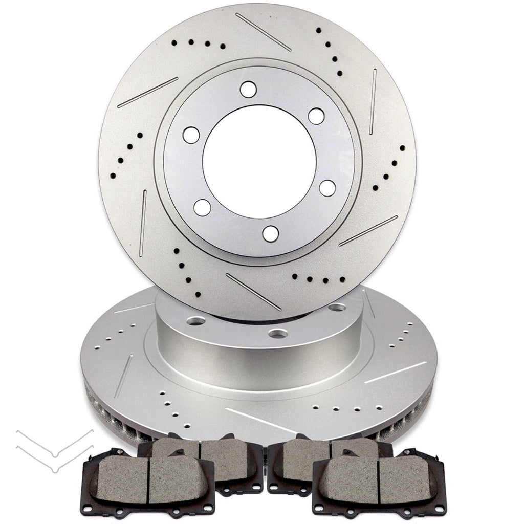Front Brake Ceramic Pads and Rotors Kit for Toyota 4Runner, FJ Cruiser, Tacoma