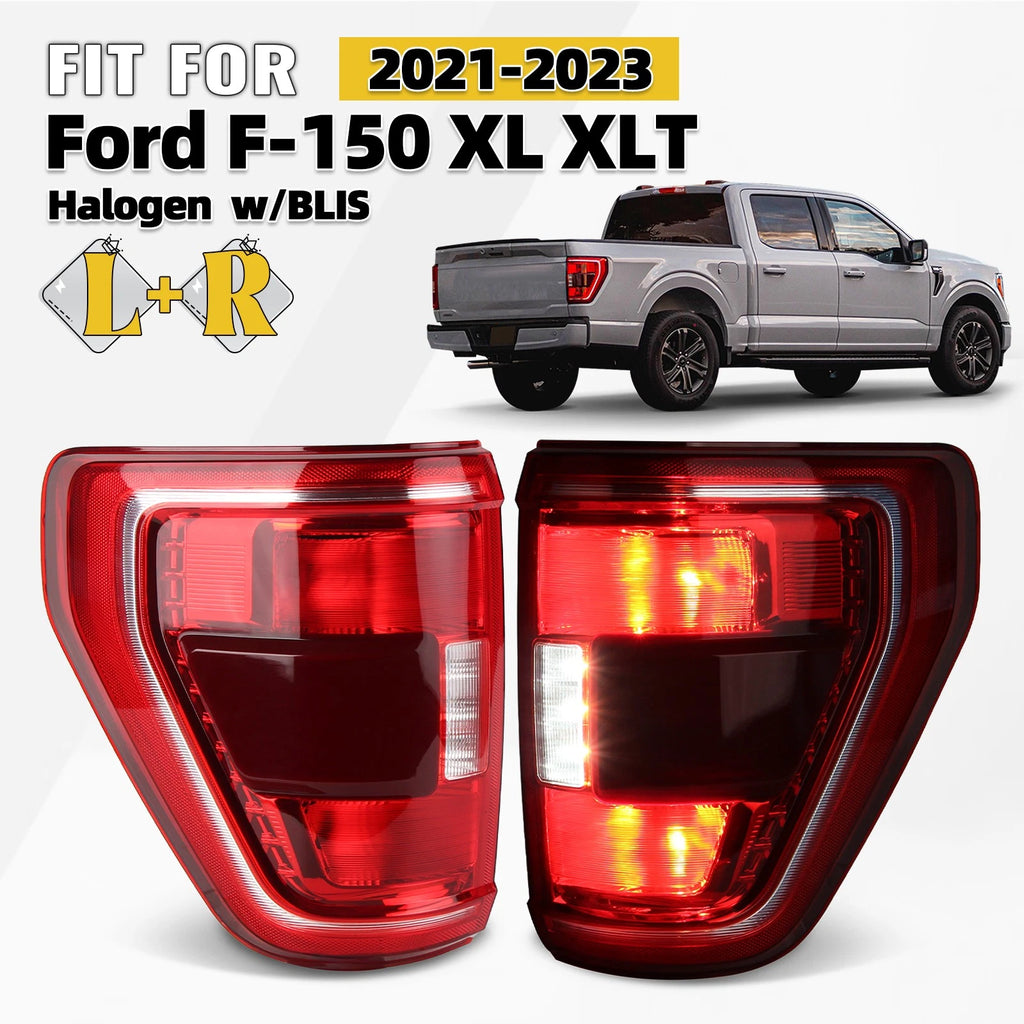 Set of 2 Halogen Tail Lights for Ford F-150 XL/XLT/STX/TREMOR (2021–2023)