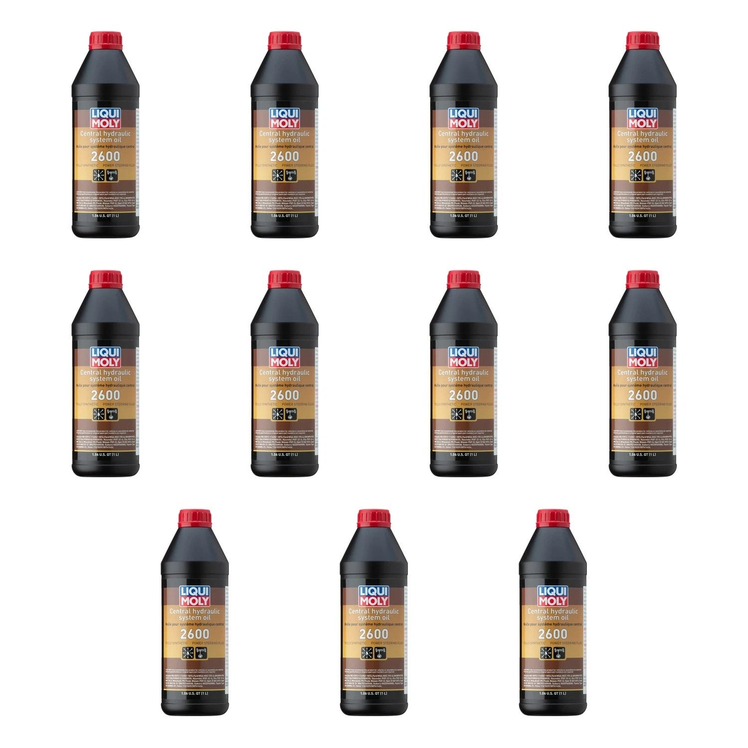 Set of 11 Liqui Moly Central Hydraulic System Oil 2600 (1L each)