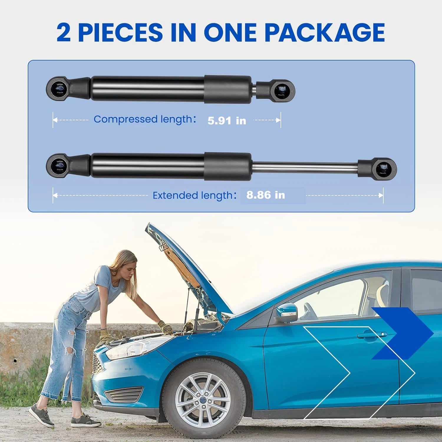2X Tailgate Lift Supports Shock Struts for Porsche 911 (1998–2005) Boxster