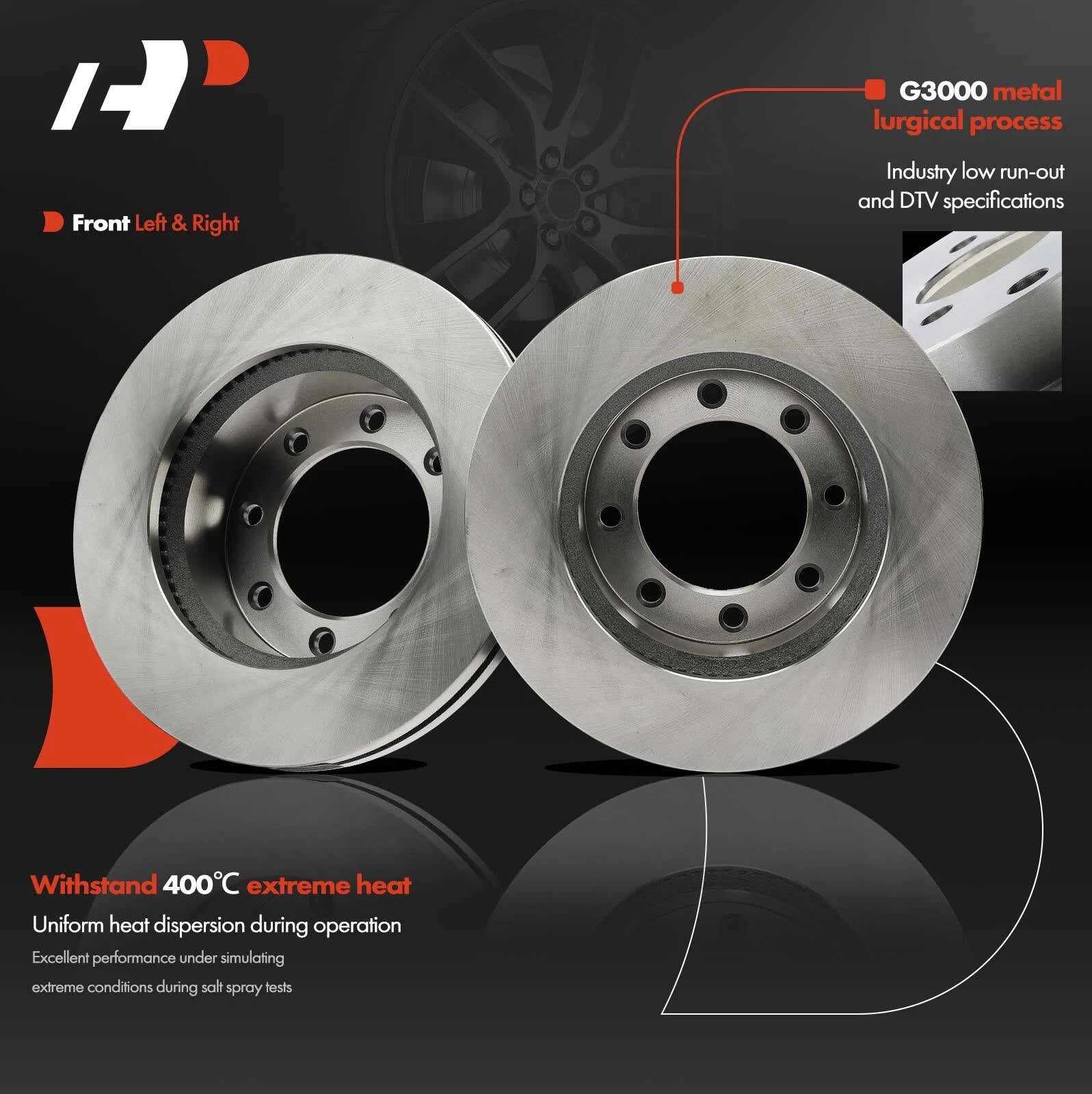 Front Disc Brake Rotors & Ceramic Pads for Ford F-250 Super Duty (2013–2021)