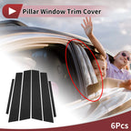 6 Pcs Car Door Pillar Window Trim for Honda City (2008–2014) Black