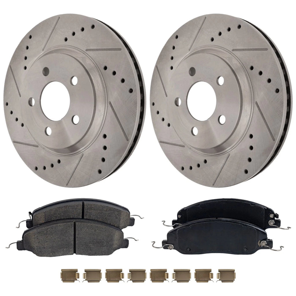 Front Brake Disc Rotors and Pads Kit for Ford Mustang (2011–2014)