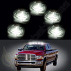 Set of 5 Smoke Roof Running Cab Marker Lens + White W5W SMD Bulb for Ford Super Duty