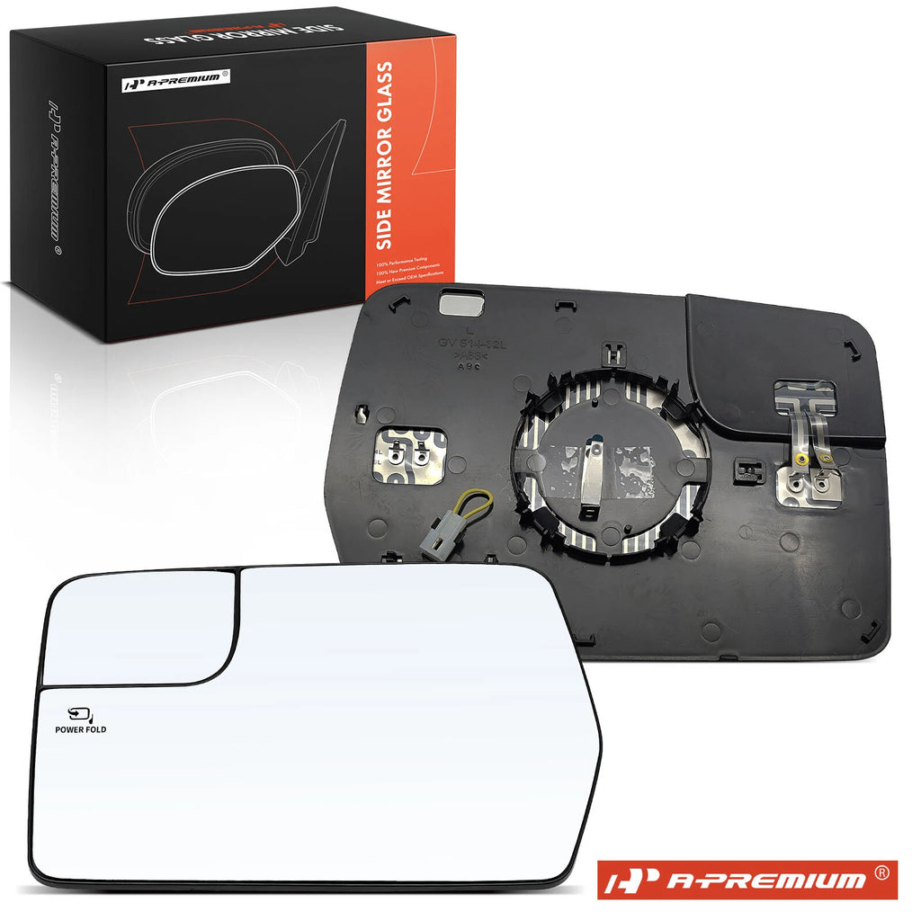 Driver Power Mirror Glass with Spotter & Heated for Ford F-150 
