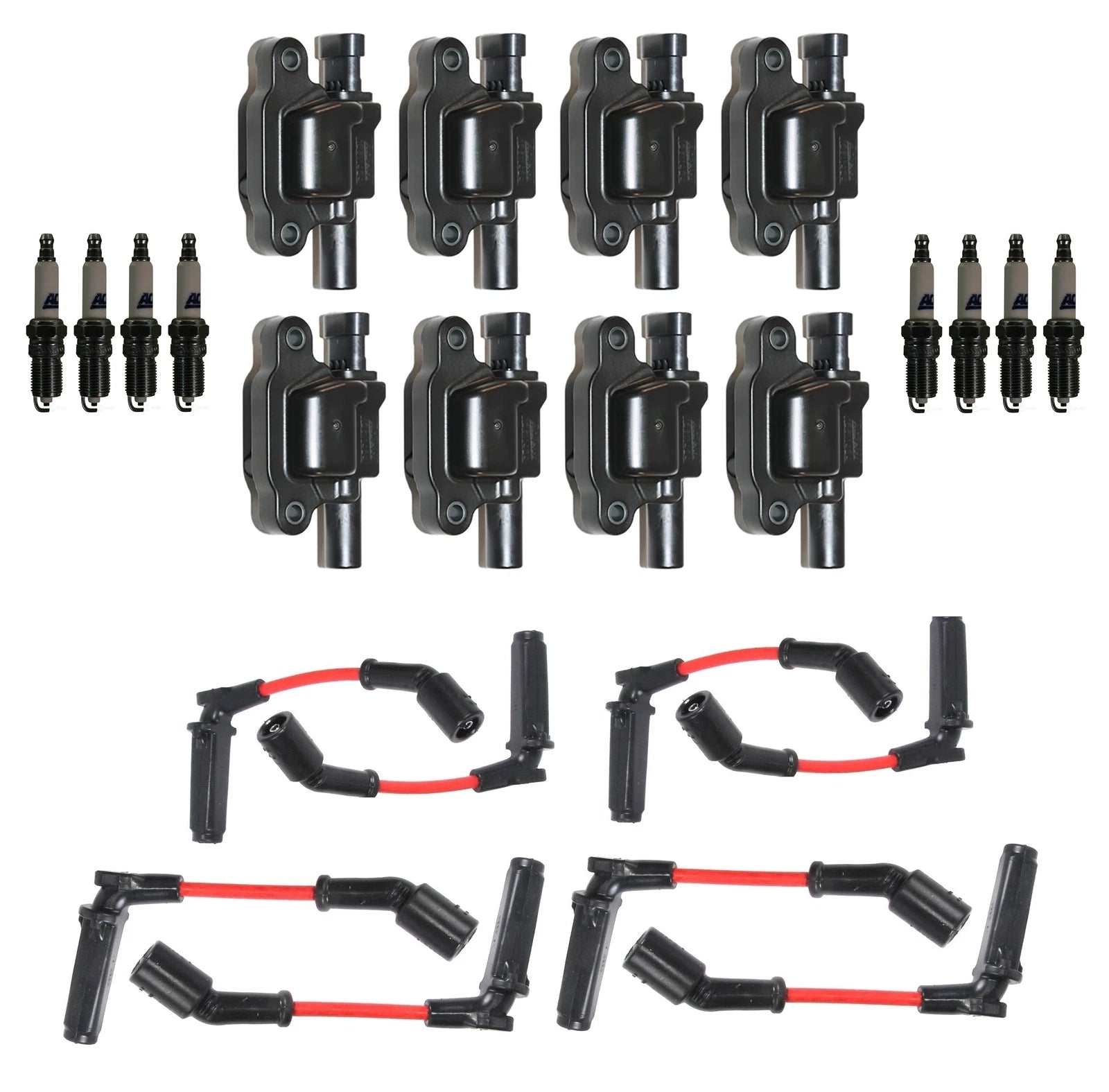 Set of 8 Ignition Wires & 8 Spark Plugs for Chevy Cadillac GMC Pontiac V8