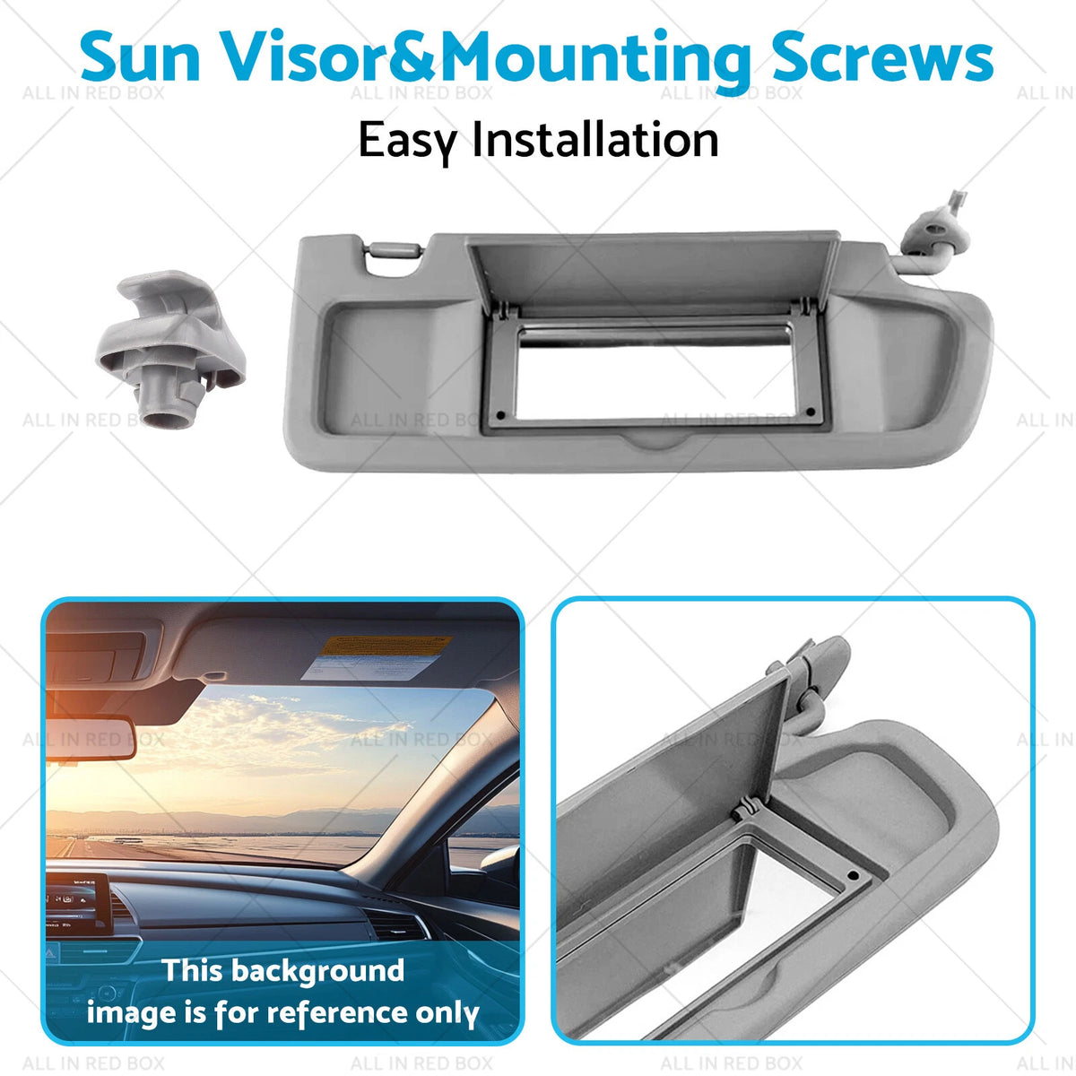 Right Driver Side Sun Visor & Mounting Screws for Honda Civic (2006–2012)