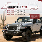 Front Bumper with LED Lights & D-Rings for Jeep Wrangler JK & Unlimited (2007–2024)