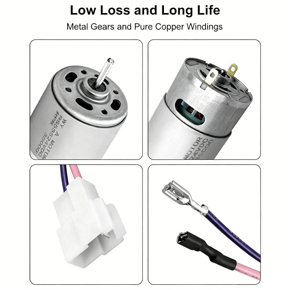 RS555 24V Motor for Juicer Motors, Shredder Drives, Industrial Drill Systems