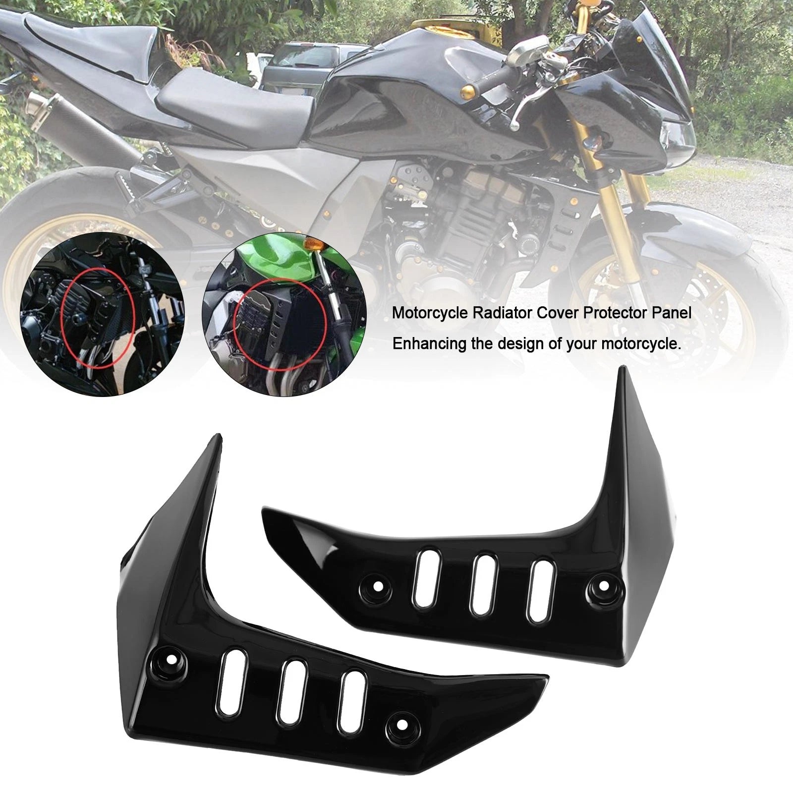 Radiator Cover Protector Panel for Kawasaki Z750 (2004–2007) Black