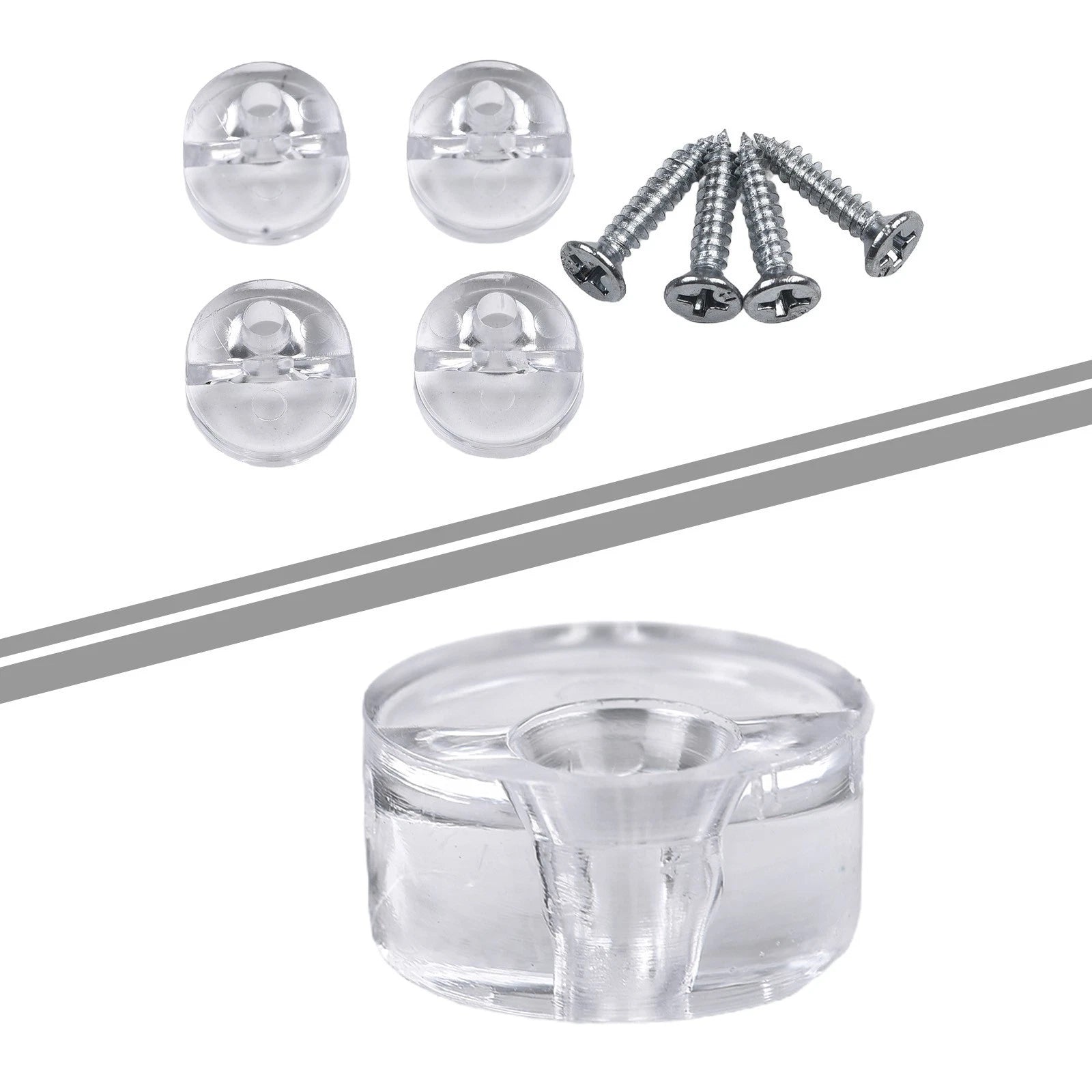 Set of 4 Mirror Wall Hanging Fixing Screws Clips for Frameless Mirrors