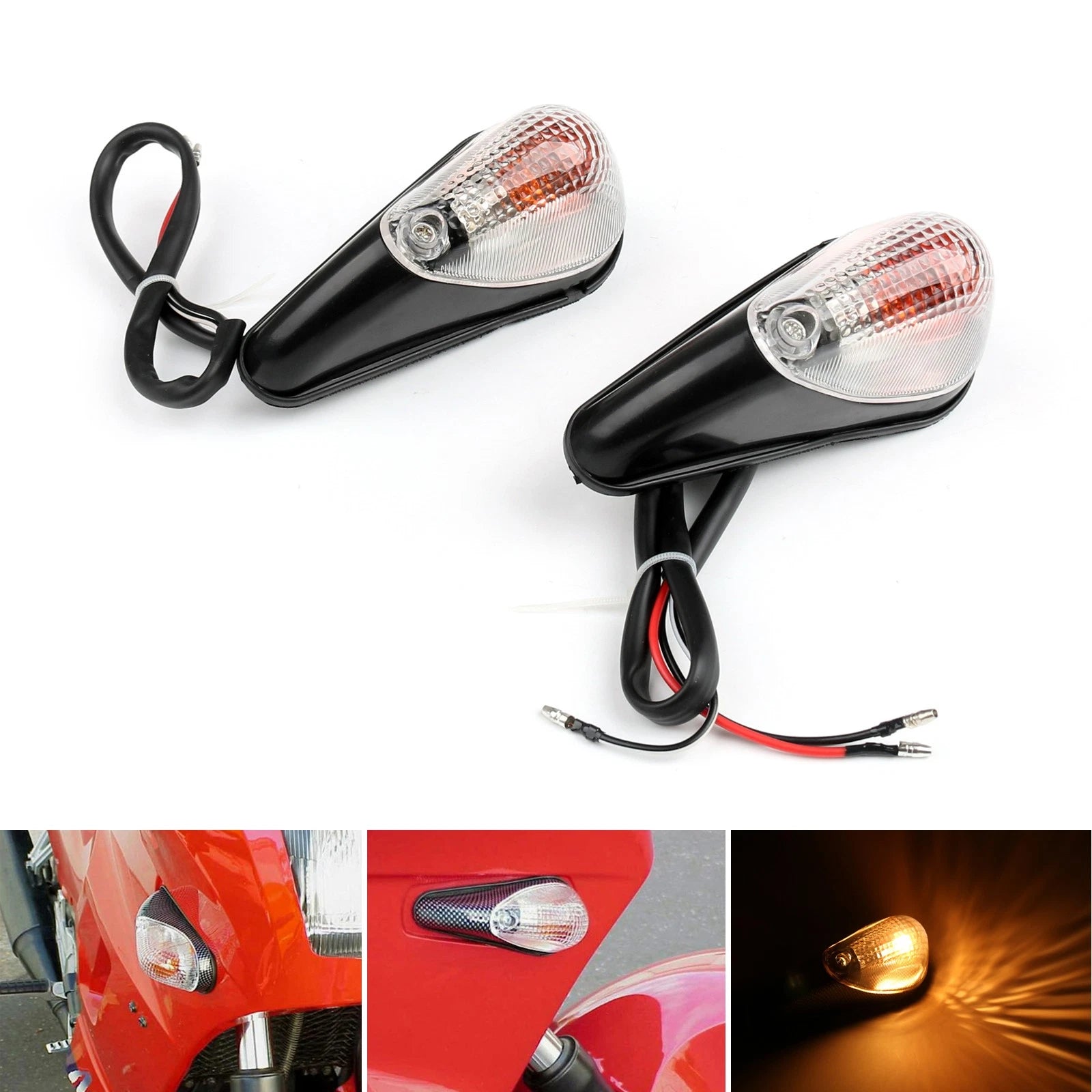 Clear Front Turn Signals for Kawasaki Ninja EX 250 (1988–2007)