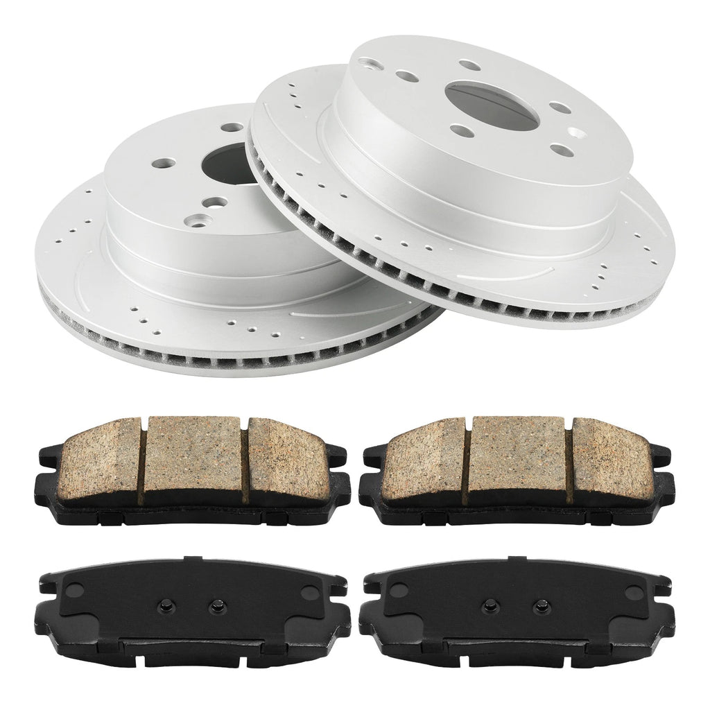 Rear Brake Pads Rotors Kit for Chevrolet Equinox GMC Terrain (2010–2017)