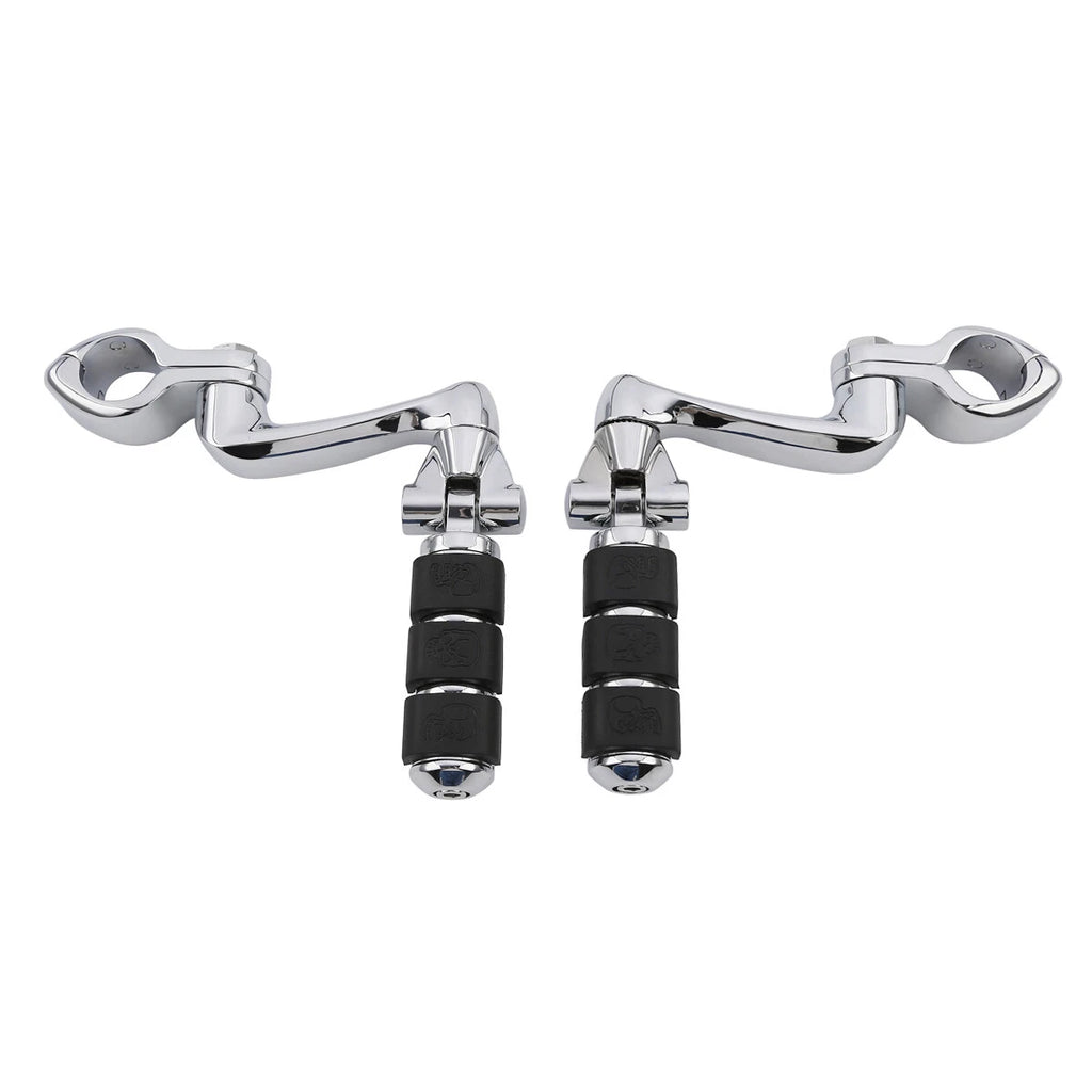 Chrome Highway Engine Guard Foot Pegs for Harley Softail Dyna (Fits 2000–2023)