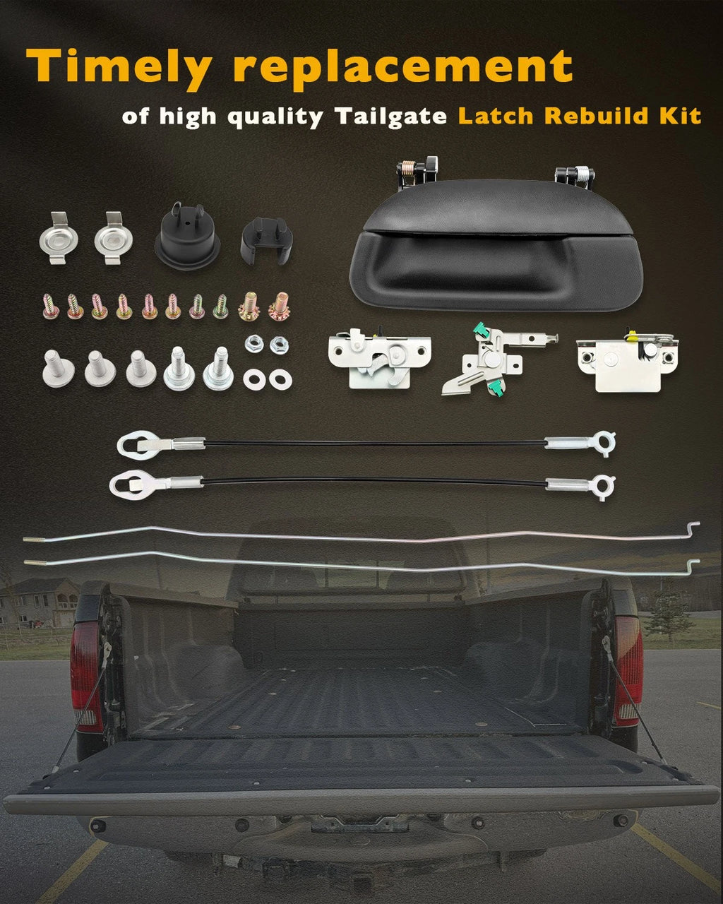 Tailgate Handle Bezel Lock Set for Ford F150 F250 F350 (1997-2007)