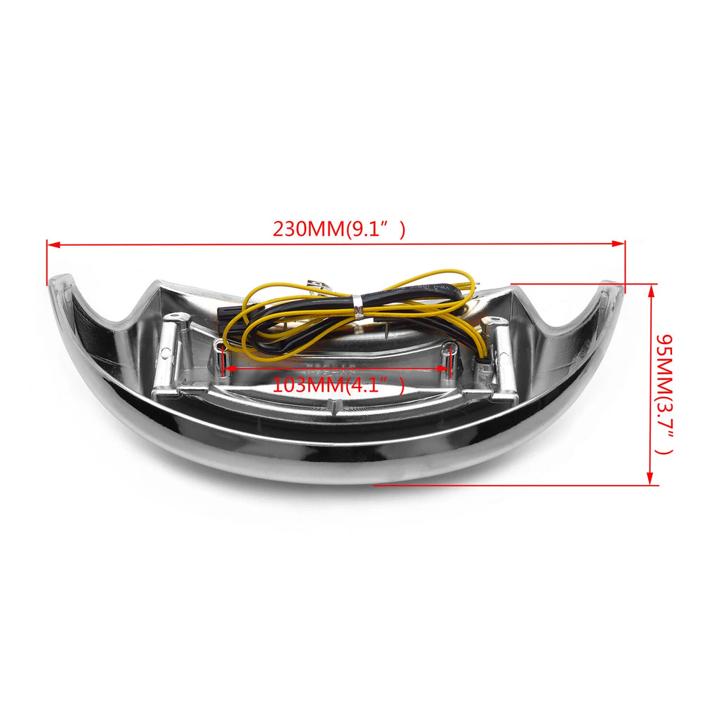 Clear Rear Fender Tip Light with Brake & Turn Signal for Harley Davidson (2009–2023)