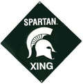 12" Embossed Metal Spartan Xing Crossing Sign for Michigan State University