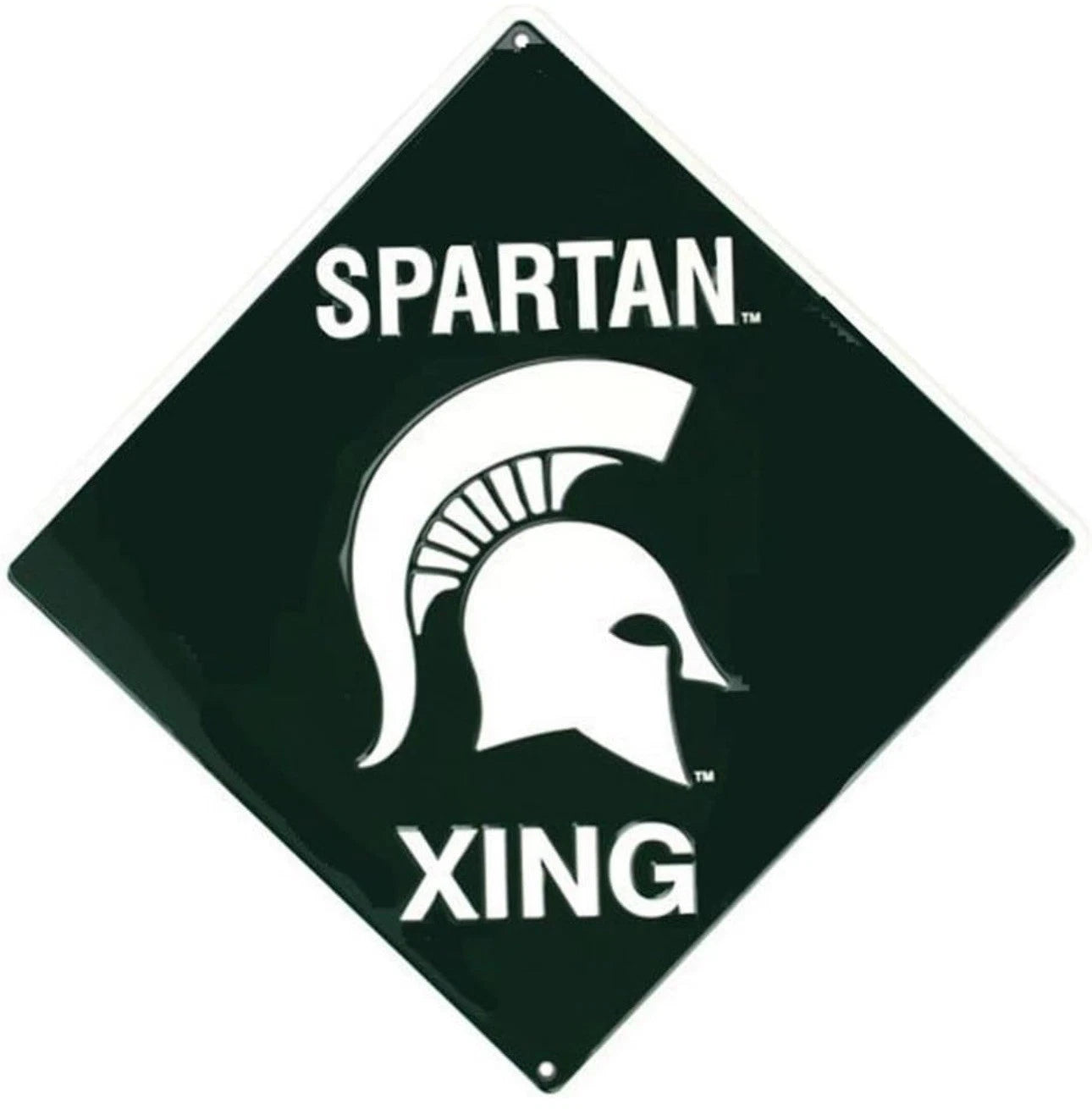 12" Embossed Metal Spartan Xing Crossing Sign for Michigan State University