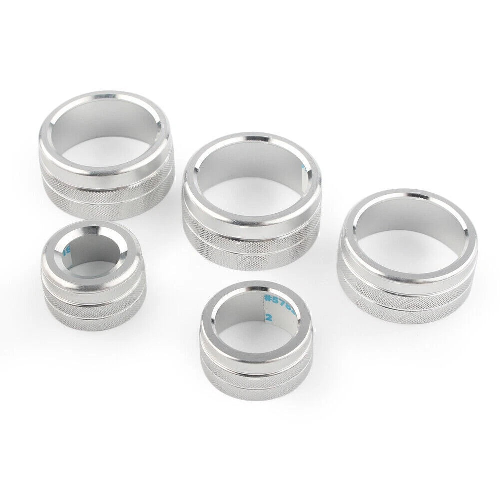 Set of 4 Air Conditioning Audio Button Switch Knob Covers for Toyota Camry (2018) Silver