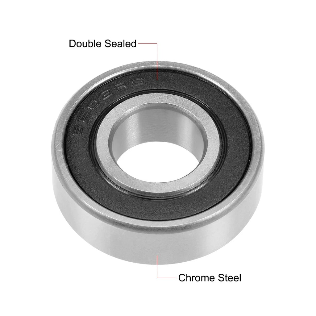 Set of 10 6202-2RS Deep Groove Ball Bearings 15x35x11mm Double Sealed Chrome