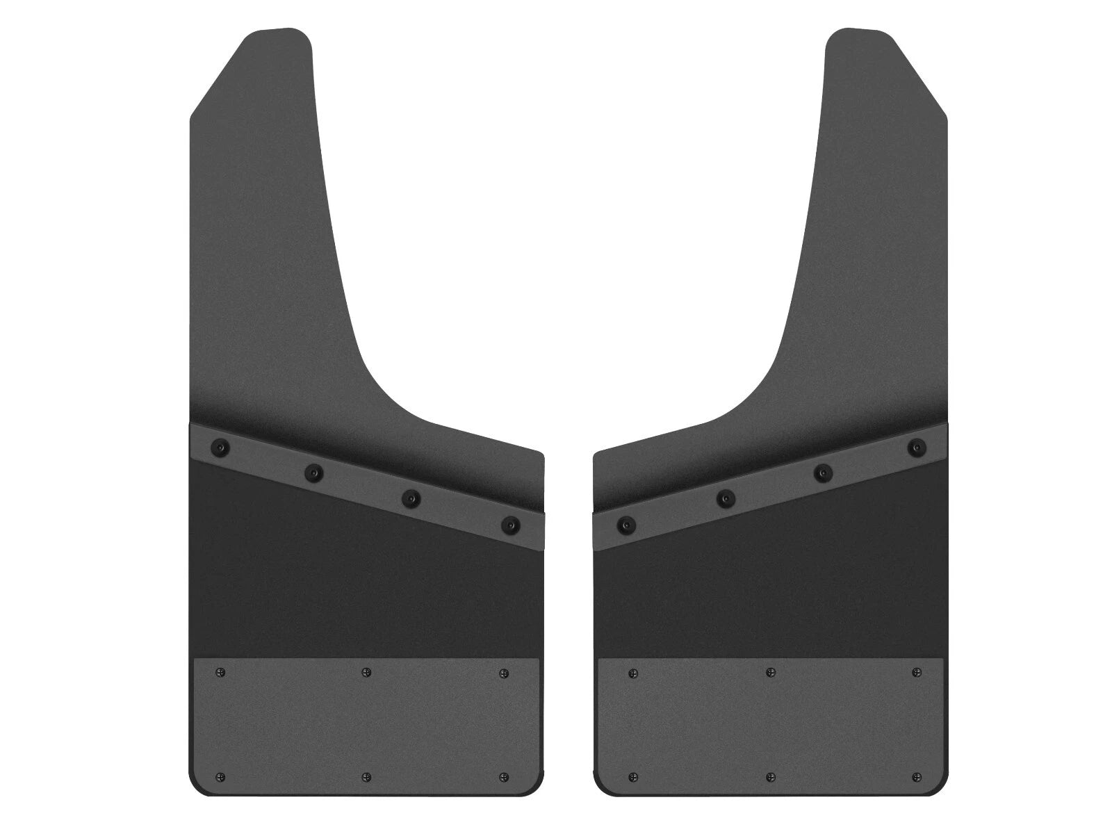 Kick Back Mud Flaps for Universal Pickup Truck SUV (12" Rubber, Stainless Steel)