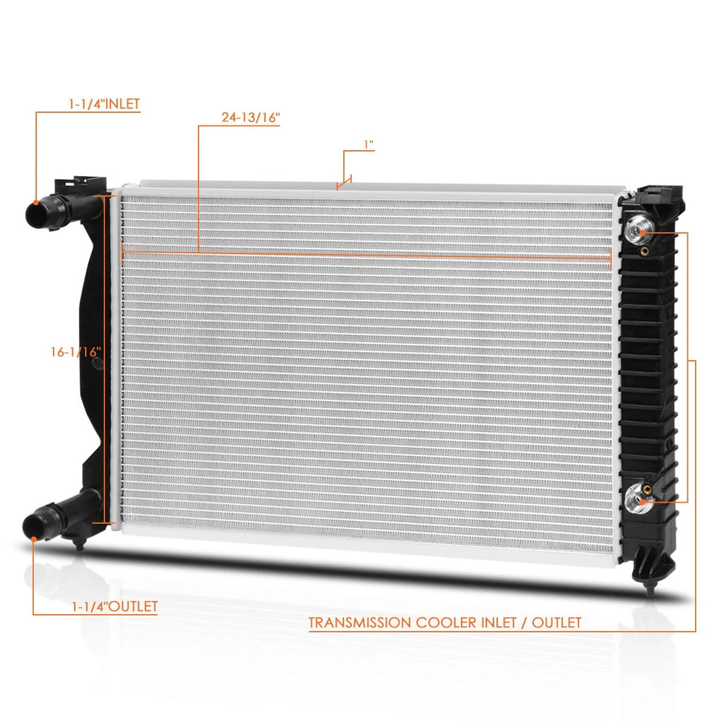 Aluminum Cooling Radiator for Audi A4 2002–2008 1.8L/2.0L AT DPI-2556