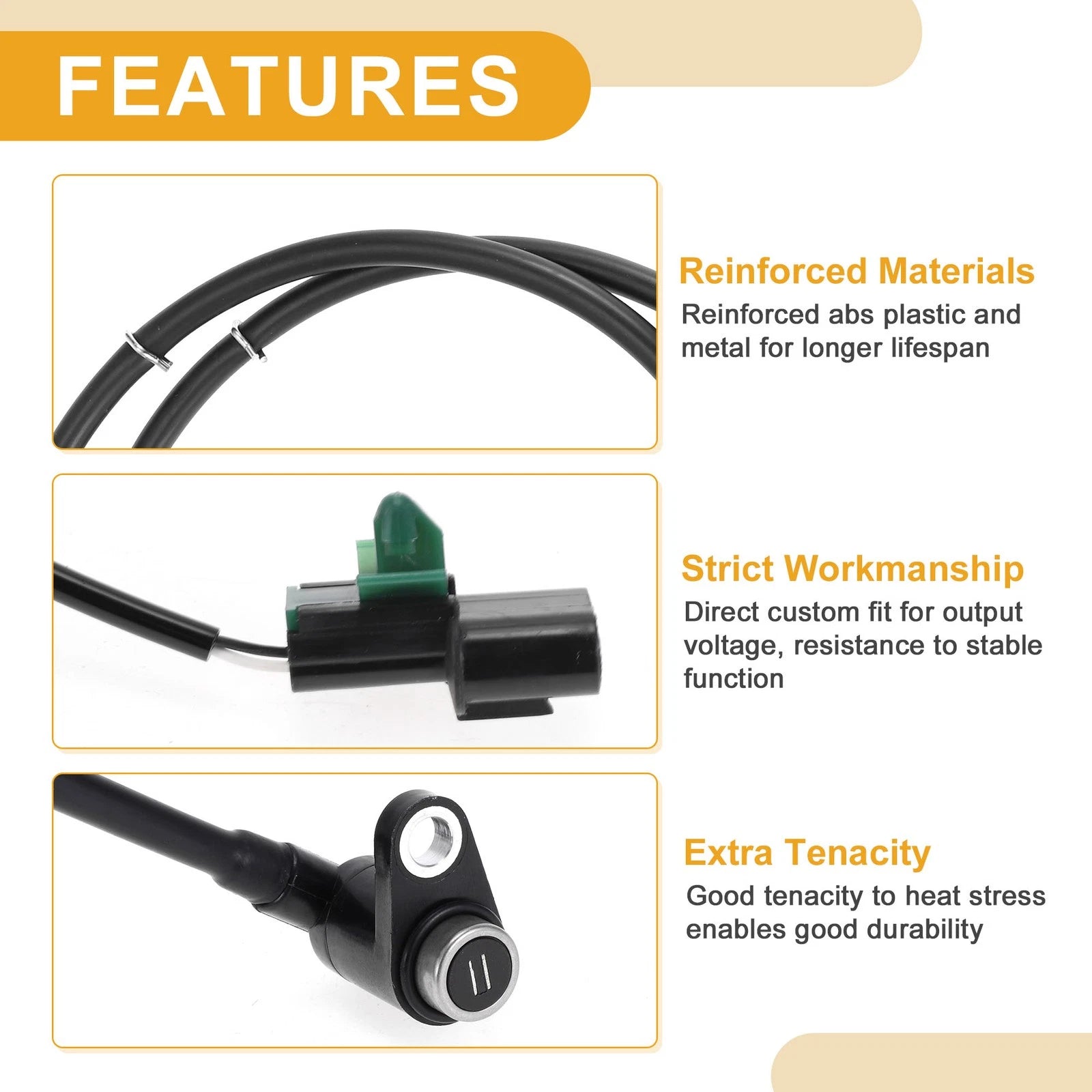 ABS Wheel Speed Sensor No.MR307049 for Mitsubishi Montero (1997–2000) Rear