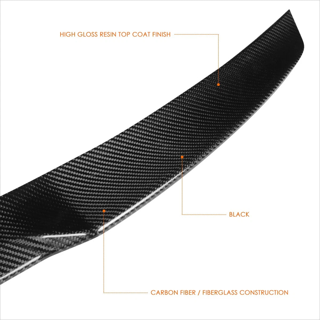 Real Carbon Fiber V-Style Rear Trunk Lid Spoiler for Infiniti Q50 (2014–2021)