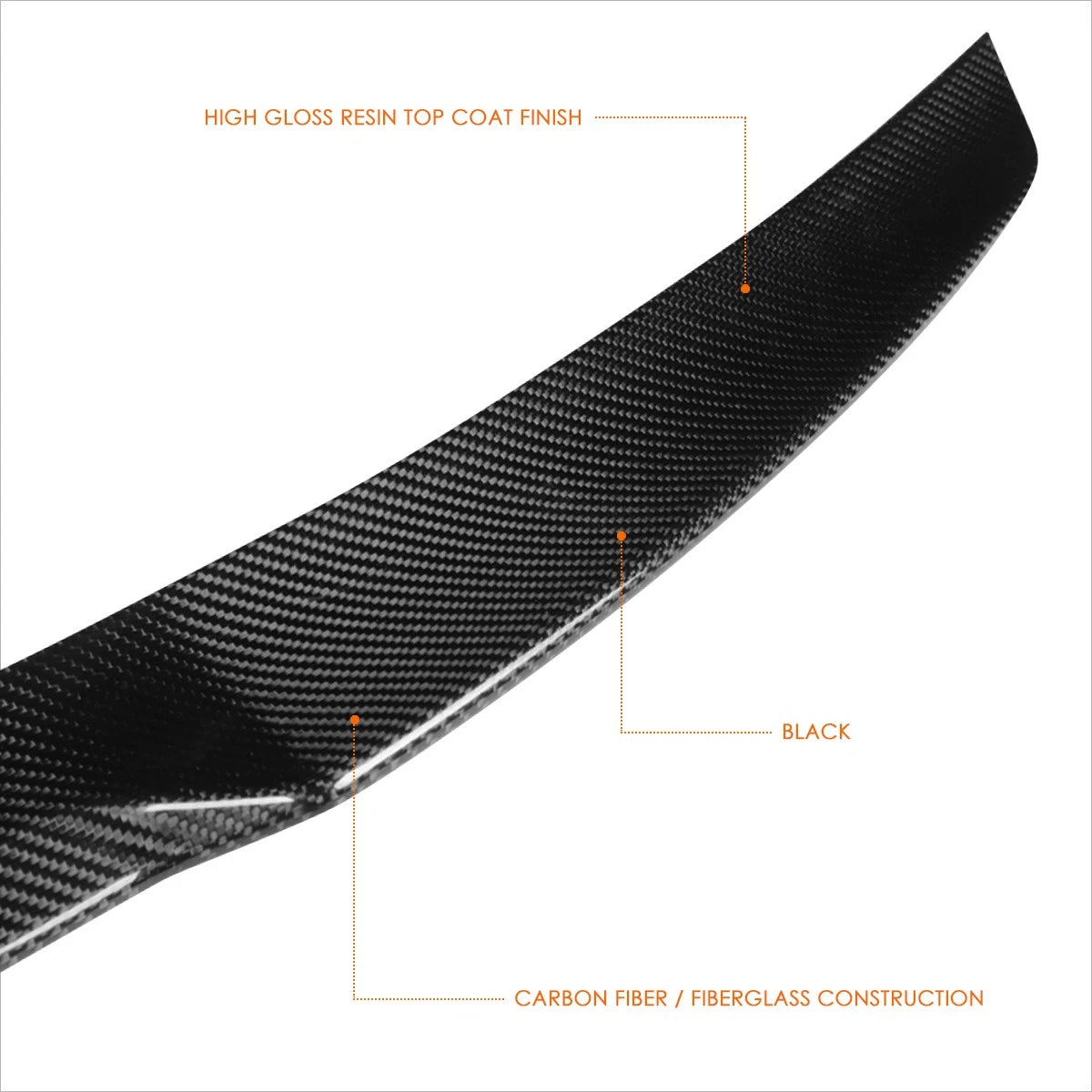Real Carbon Fiber V-Style Rear Trunk Lid Spoiler for Infiniti Q50 (2014–2021)