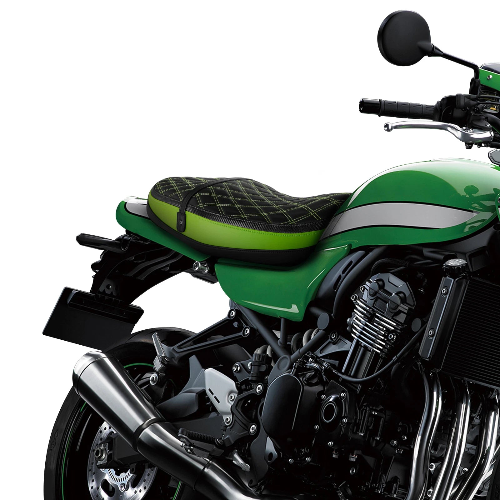 Driver Passenger Seat for Kawasaki Z900RS (2018–2023) Black Green