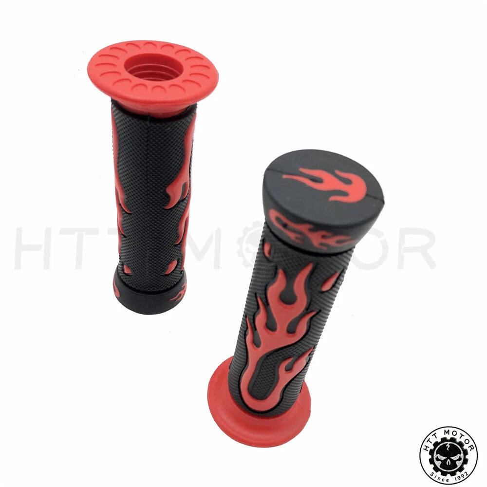 1" Red Flame Gel Hand Grips for Yamaha FZR YZF 600 (1990–1999)