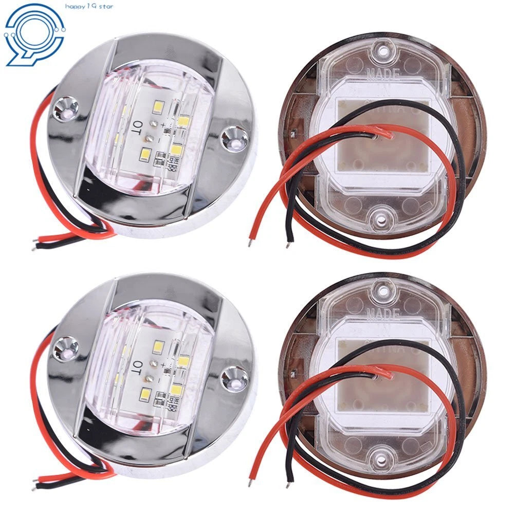 Set of 4 LED Cabin Deck Walkway Lights for Marine Boat (3")