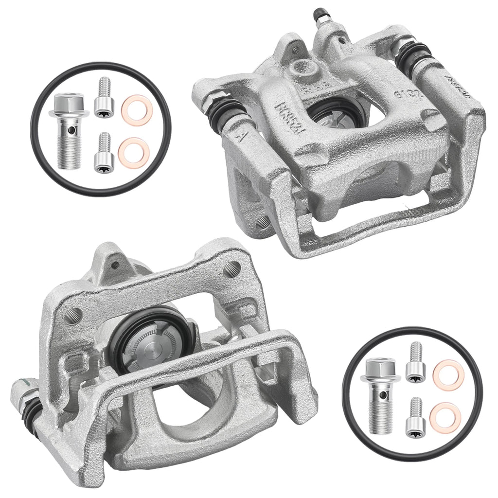 Pair Rear Both Sides Disc Brake Calipers with Brackets for 2016–2021 Mazda 6 2.5L