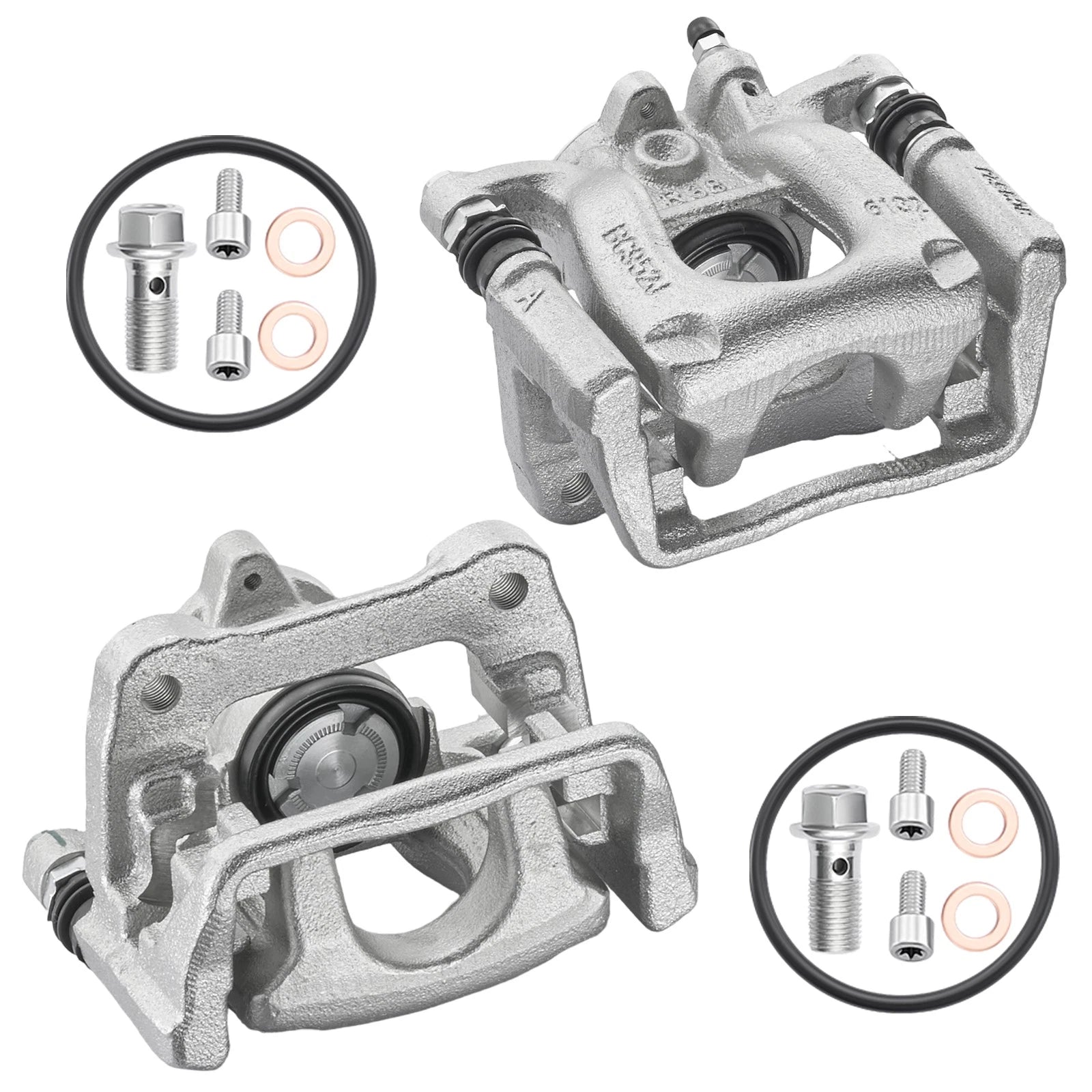 Pair Rear Both Sides Disc Brake Calipers with Brackets for 2016–2021 Mazda 6 2.5L