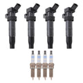 Set of 4 Ignition Coils & Spark Plugs for Kia Optima Sorento (2011–2015)