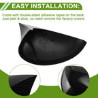 Mirror Cover Cap Replacement Black for Honda Civic LX EX Sport Si (2016-2021)