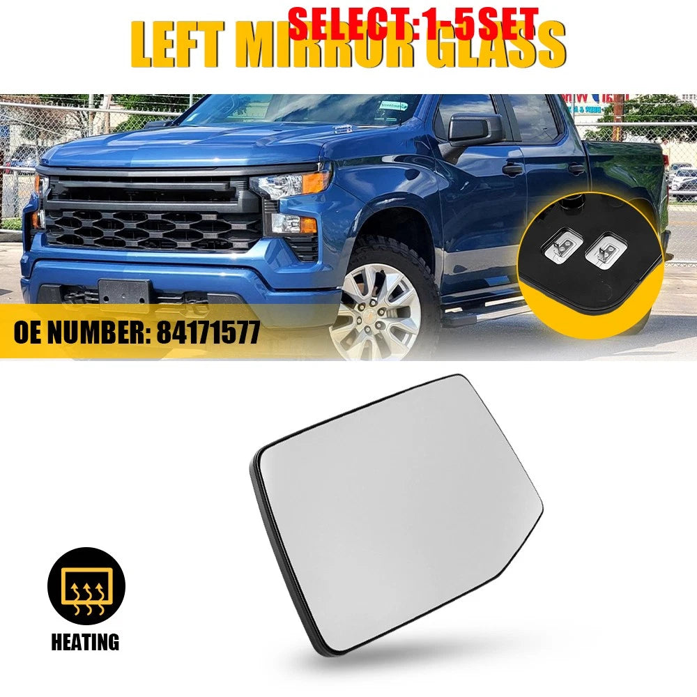 Heated Driver Mirror Glass for Silverado Sierra 1500 2500 3500 HD (2019–2024)