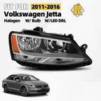 Halogen Headlight with Bulb for Volkswagen Jetta Sedan (2011–2016) Right