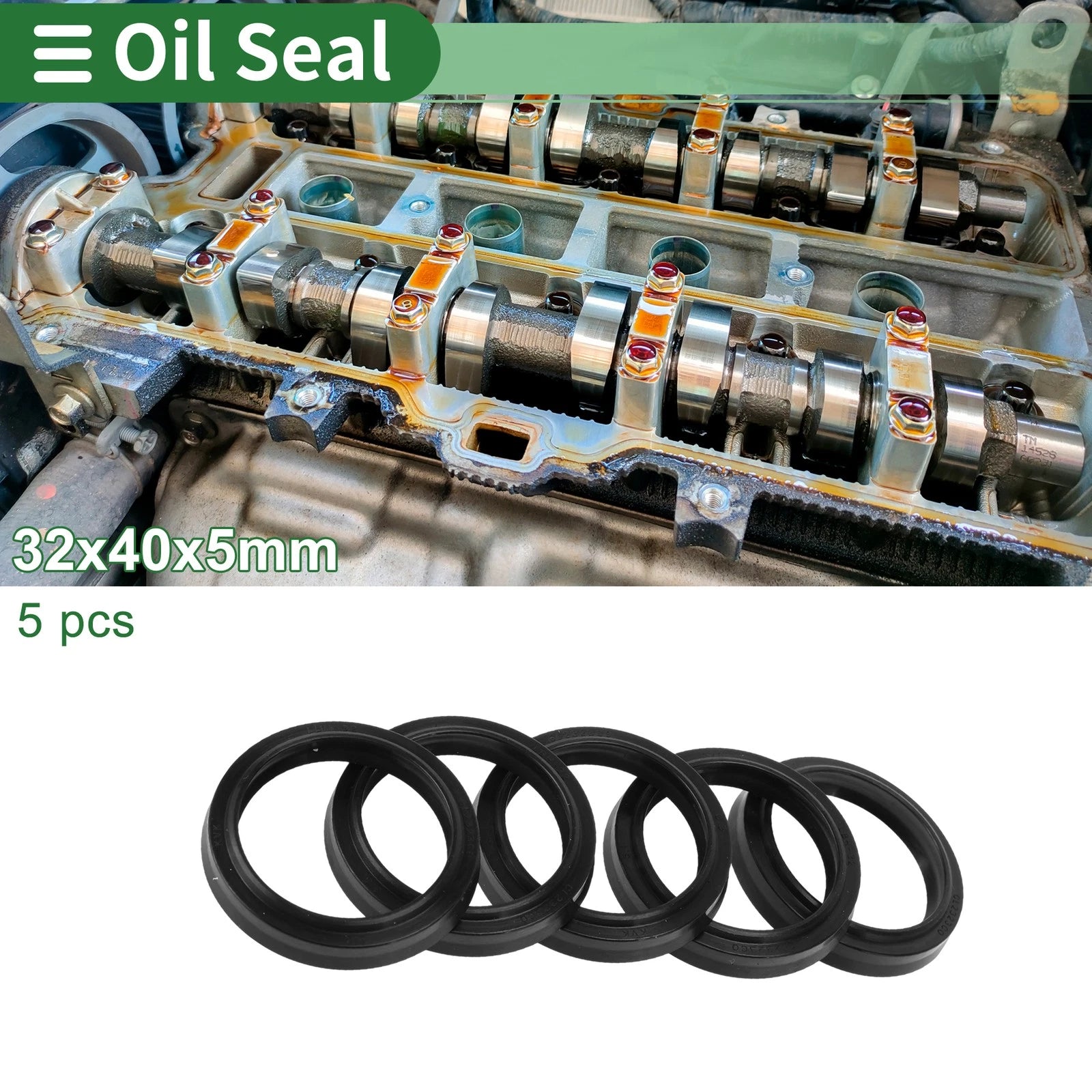 Set of 5 Oil Seal Rotary Shaft Seal NBR Rubber 32x40x5mm