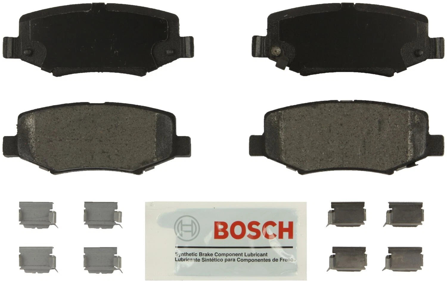 Rear Disc Brake Pads with Hardware for Jeep Wrangler Dodge Nitro (BoschH)