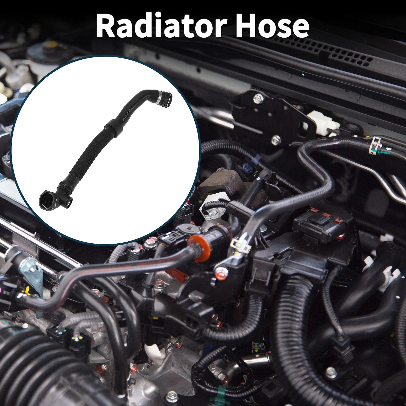 Radiator Hose for Volkswagen Eos 2.0L (2009–2016) Rubber Black