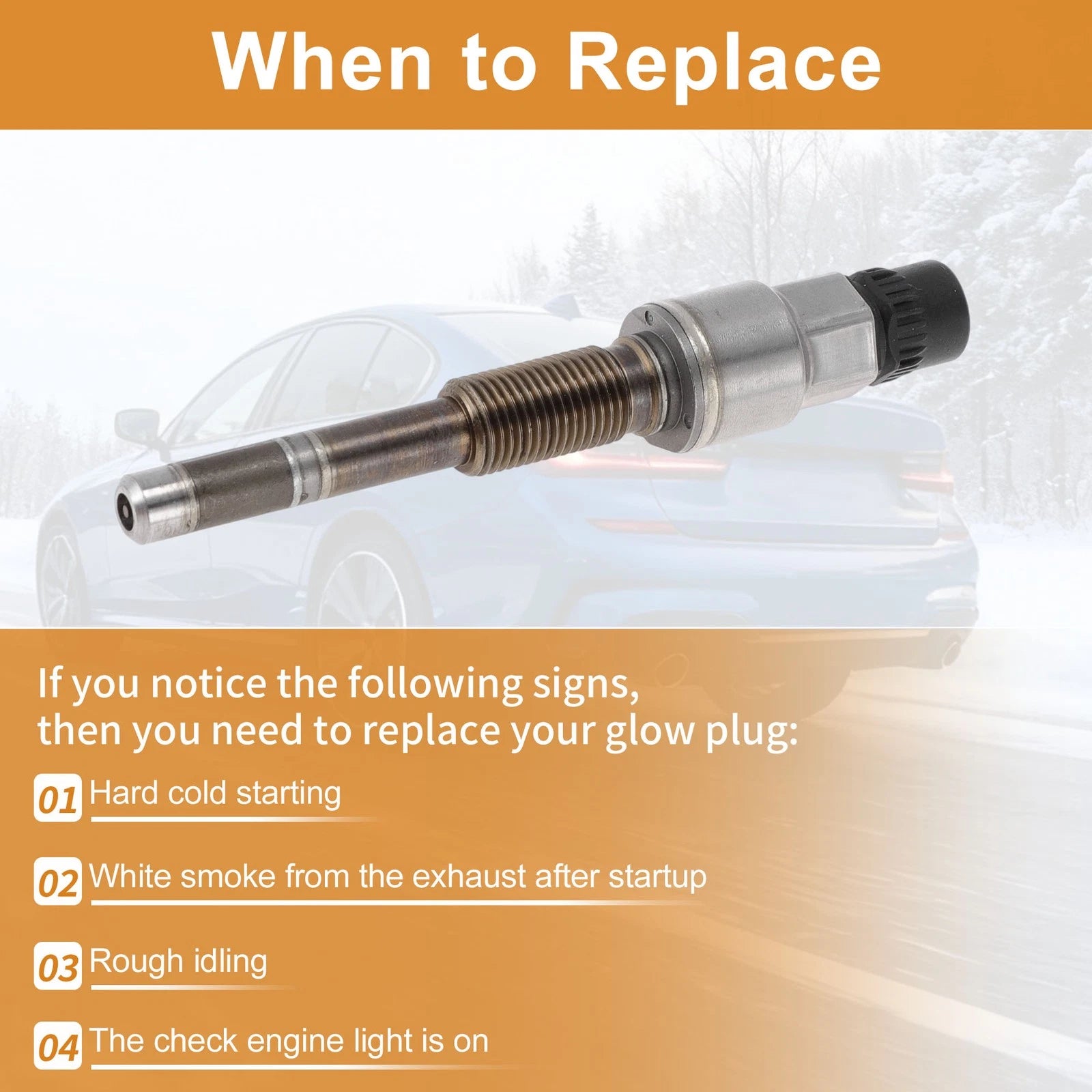 Glow Plug No. 13628570670 for Diesel Engines (1 Pc)