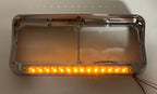 Headlight Visor Bezels Front Pair with Amber LED for Chrome 4x6 (1990–1999)