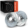 Front Drilled Brake Rotors for Hyundai Accent, Kia Rio (2006–2011)