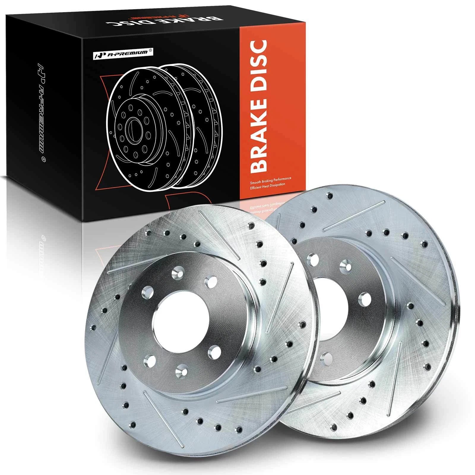 Front Drilled Brake Rotors for Hyundai Accent, Kia Rio (2006–2011)