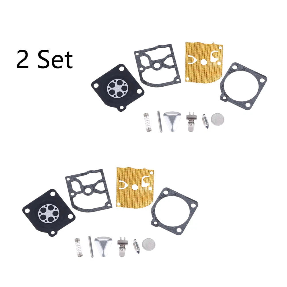 Set of 2 Carburetor Rebuild Kits for Jonsered 2041 2045 2050 Zama RB-45