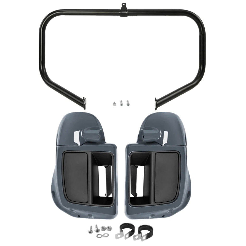 Gunship Gray Lower Vented Fairings for Harley Touring (2014–2024)