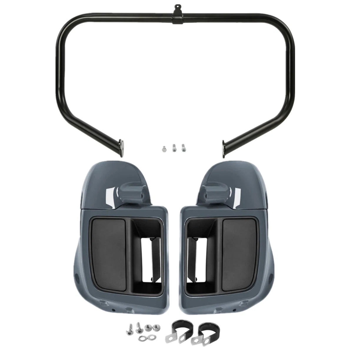 Gunship Gray Lower Vented Fairings for Harley Touring (2014–2024)